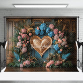 Aperturee - Aperturee Floral Hydrangea Heart Shape Sweet Wedding Backdrop